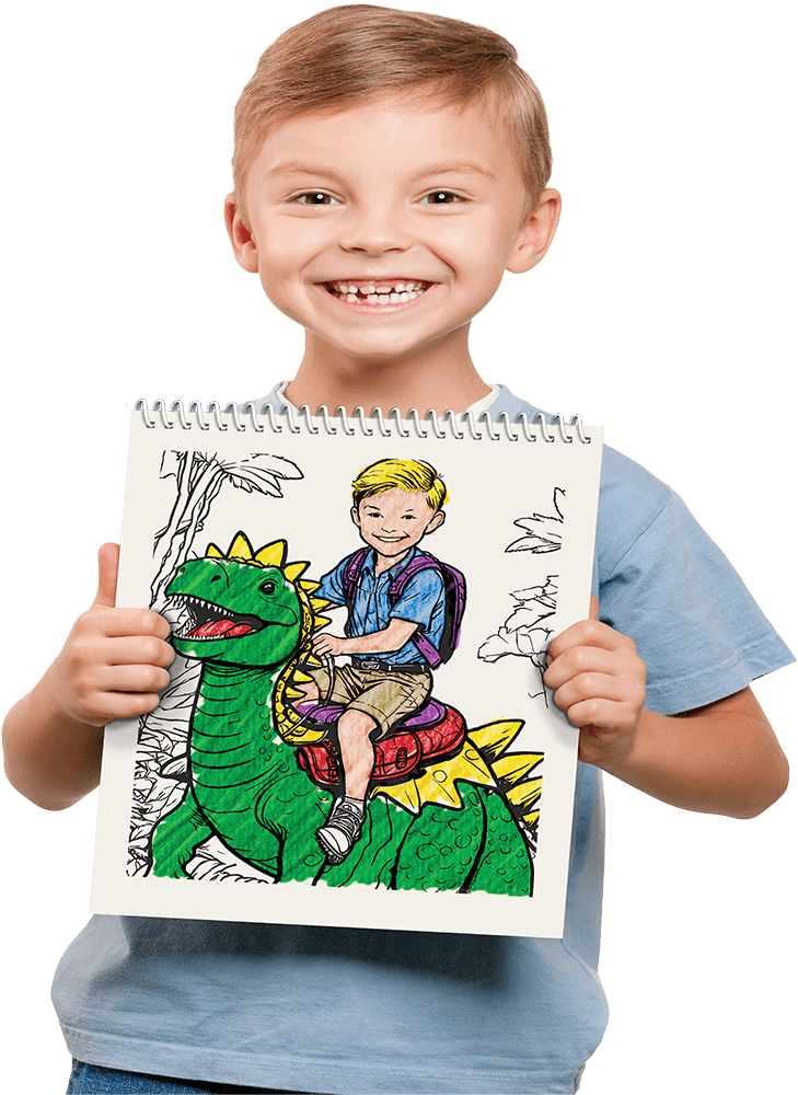 Boy with coloring book